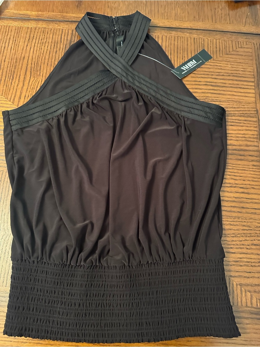 White House Black Market Sleeveless Halter Top in Black XS New